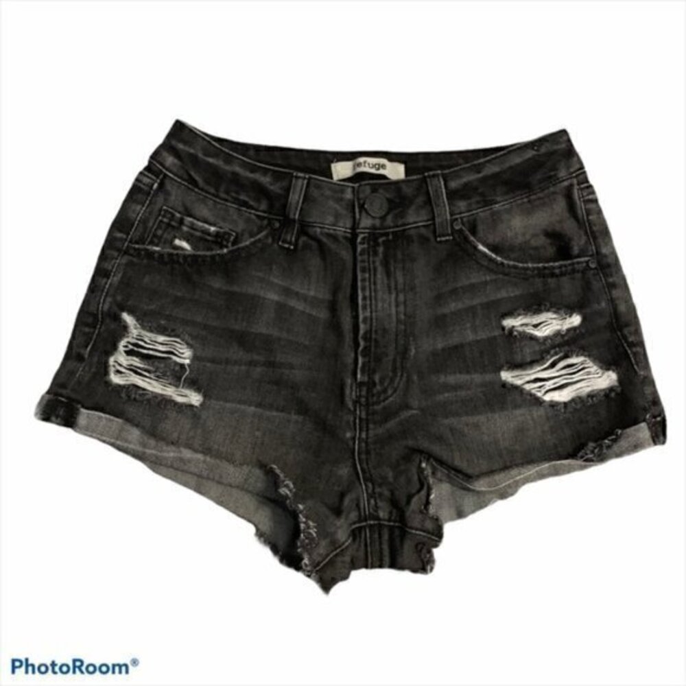 Refuge Distressed Black Shorts Size 2
